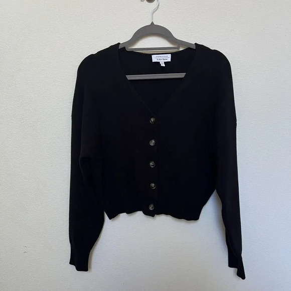 & Other Stories Classic Preppy  Button Up Cardigan Black Size Small - Picture 1 of 5